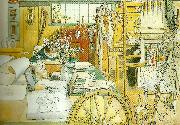 Carl Larsson verkstaden-brita i verkstaden Sweden oil painting artist